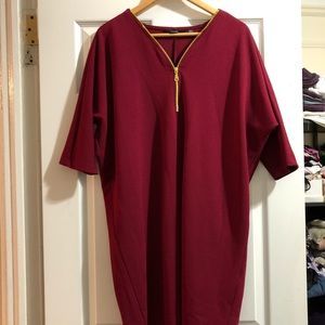 Burgendy Butterfly Dress. Size XL